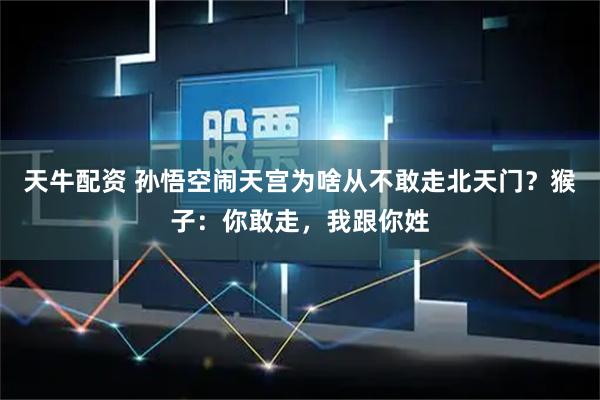 天牛配资 孙悟空闹天宫为啥从不敢走北天门？猴子：你敢走，我跟你姓